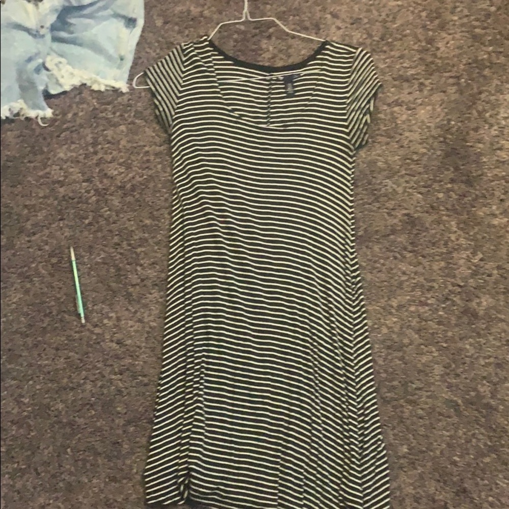 Black and White Striped T shirt dress